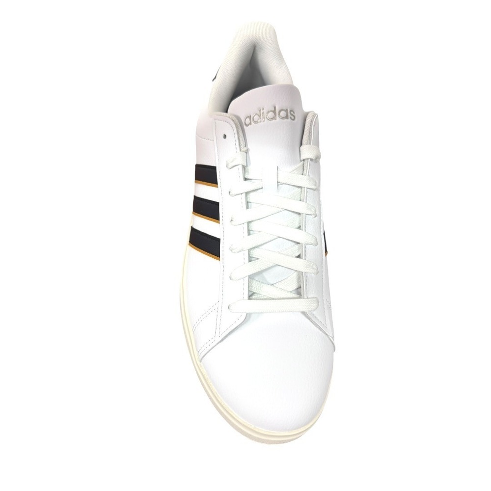 Adidas Grand Court 2.0 Mens Sneakers White Black Gold JH9305 Size 12.5 Shoes